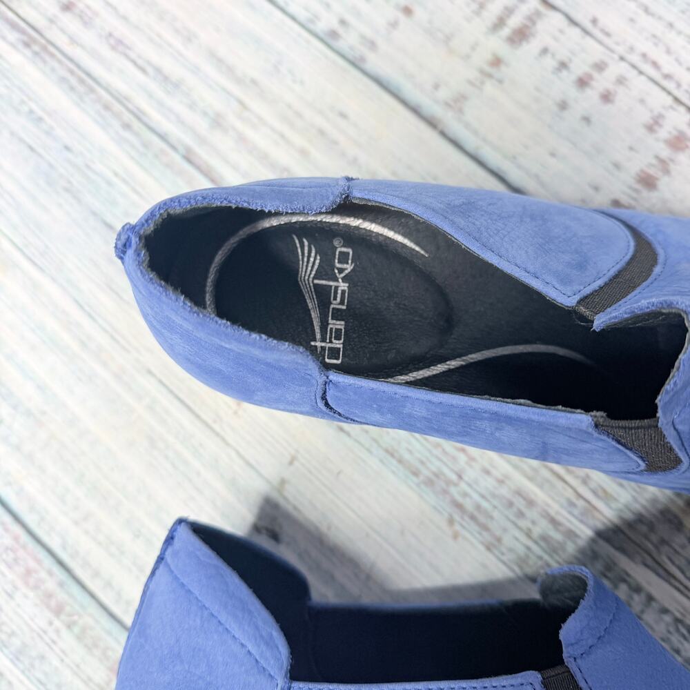 Dansko Blue Leather Slip On Shoes Womens 41 Comfort Work Loafers - Picture 3 of 4
